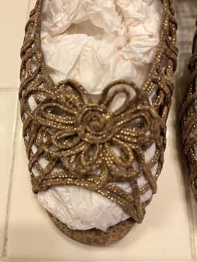 Stuart Weitzman Bronze Woven shoes